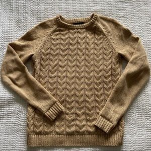 Tan cable knit sweater